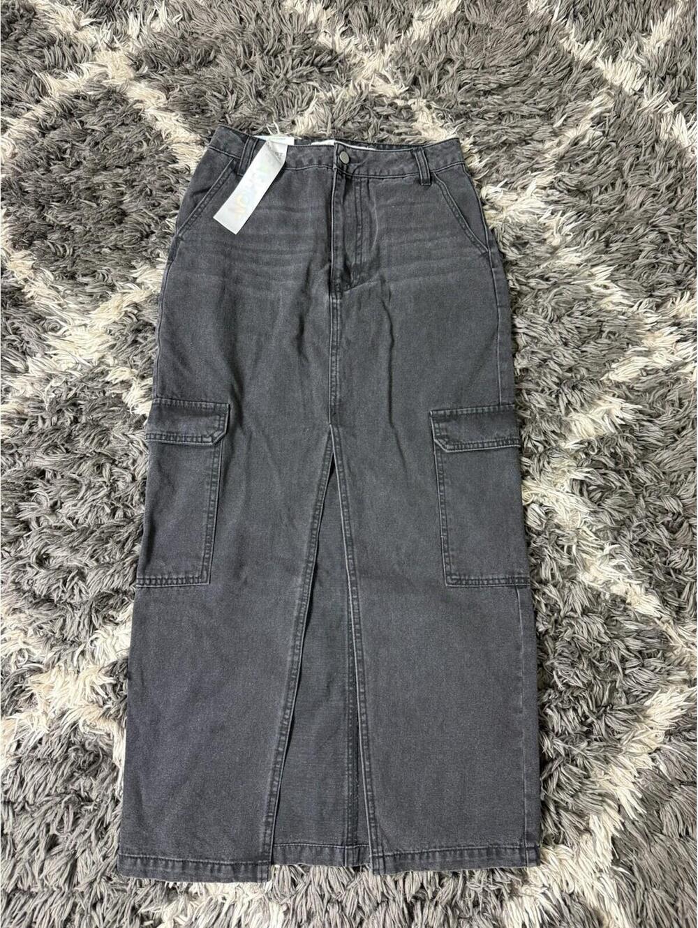 Tinseltown Hi Rise Midi Skirt Womens Medium Black Denim NWT